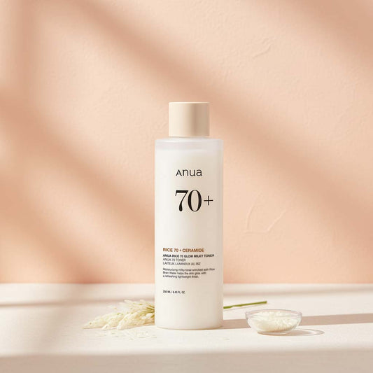 ANUA Rice 70 Glow Milky Toner veido tonikas, 250 ml