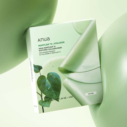 ANUA Heartleaf 70 Soothing Collagen Mask gelinė veido kaukė, 38 g.