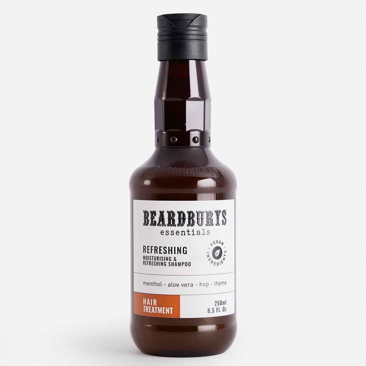 Beardburys Essentials Moisturising & Refreshing Shampoo Drėkinamasis ir gaivinamasis šampūnas, 250 ml - Facecare