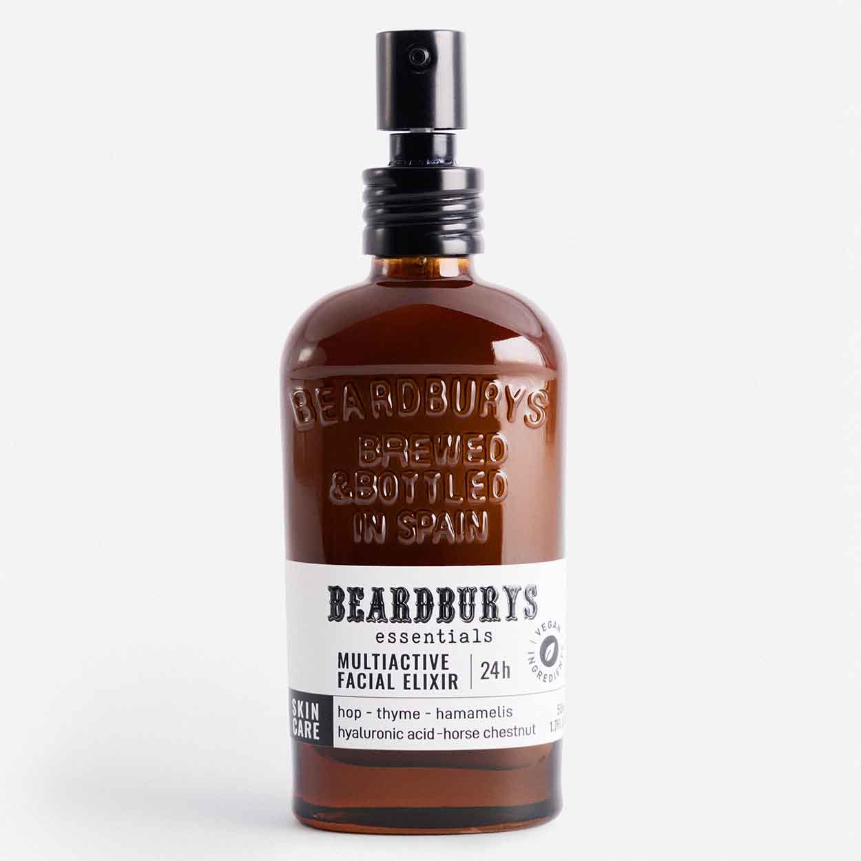 Beardburys Essentials Multiactive Facial Elixir Moisturizing Cream 24h Drėkinamasis veido kremas, 50 ml - Facecare