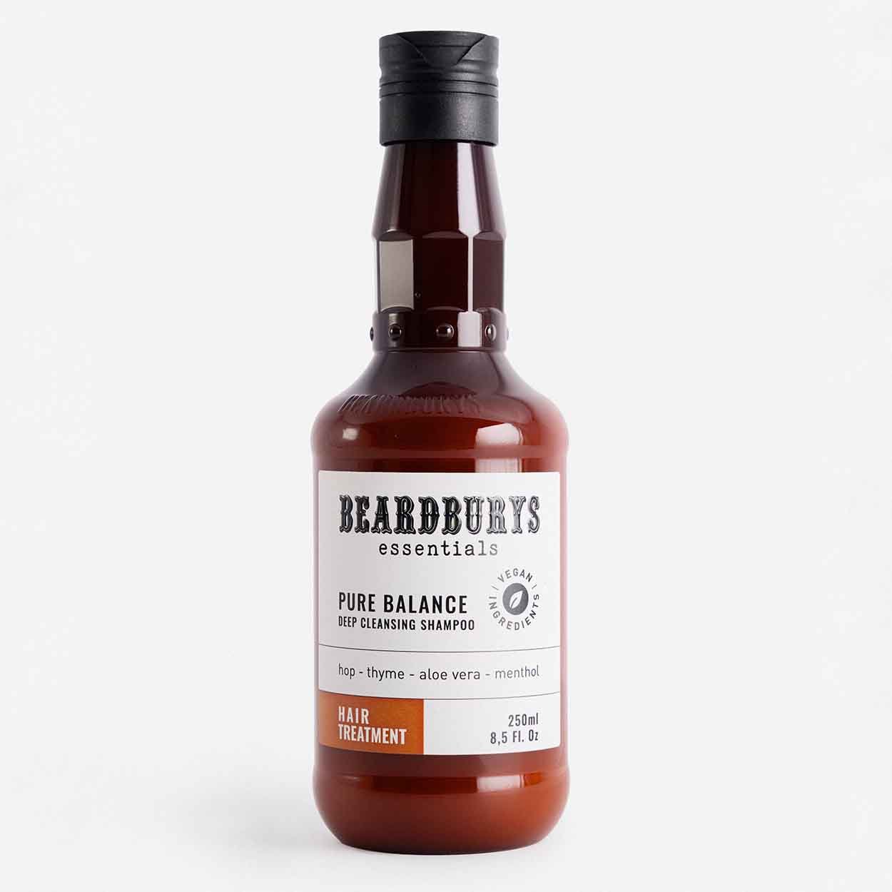 Beardburys Essentials Pure Balance Deep Cleansing Shampoo Giliai valantis šampūnas, 250 ml - Facecare
