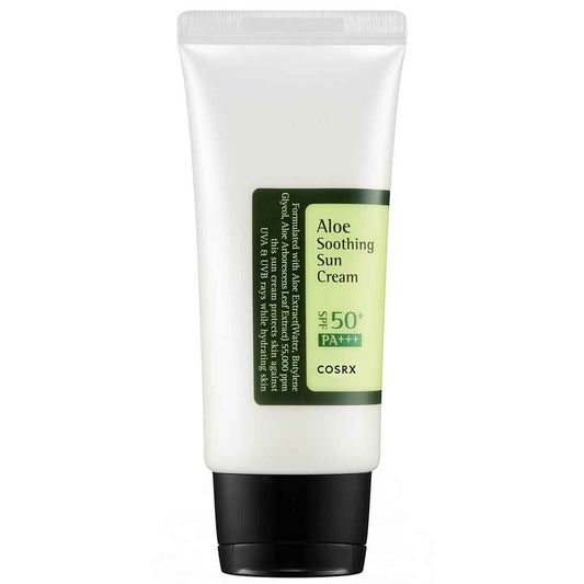 COSRX Aloe Soothing Sun Cream SPF50+ PA+++ apsauginis kremas nuo saulės, 50 ml - Facecare