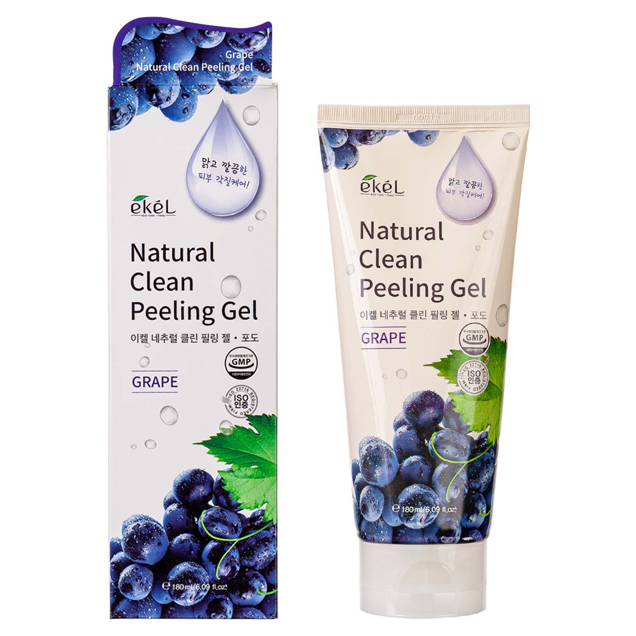 EKEL Natural Clean Peeling Gel Grape veido šveitiklis, 180 ml (iki 05-22)