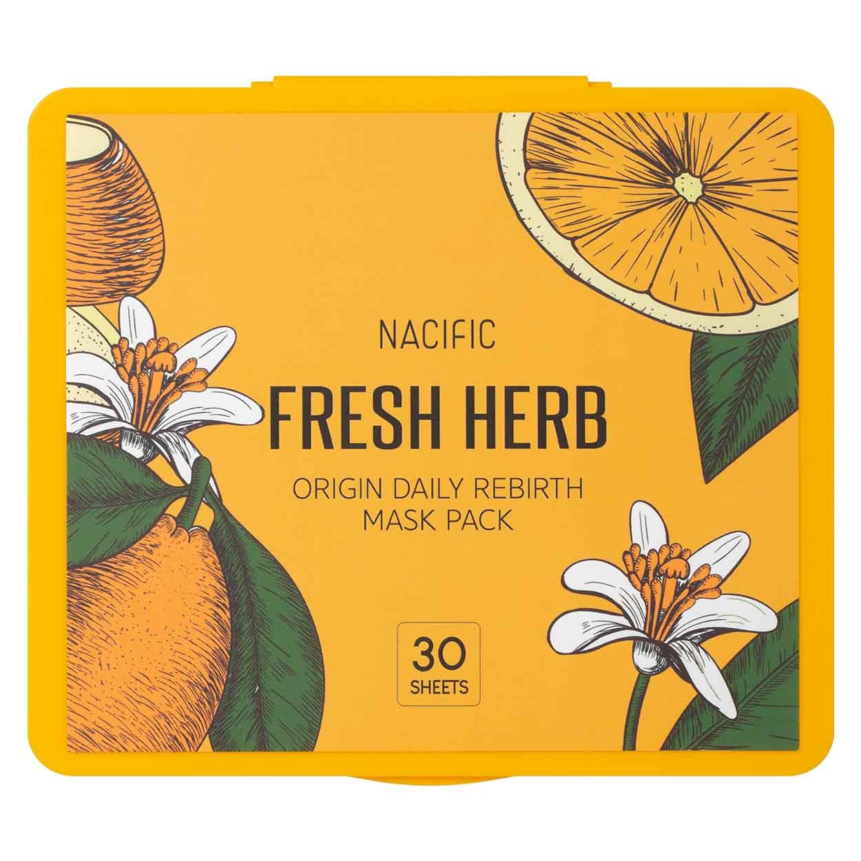 NACIFIC Fresh Herb Origin Daily Mask Pack veido kaukių rinkinys, 30 vnt. - Facecare