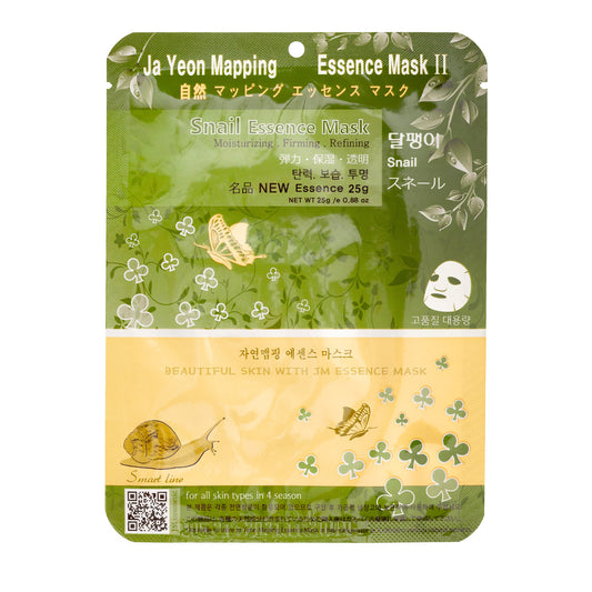 Ja Yeon Mapping Snail Essence Mask Lakštinė veido kaukė su sraigių mucinu, 25 g. - Facecare