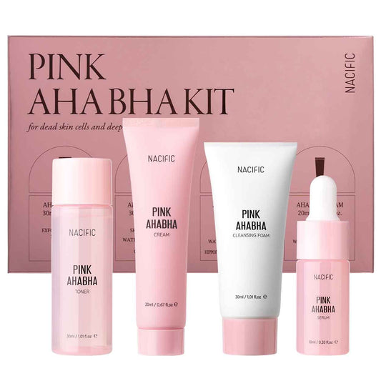 NACIFIC Pink AHA BHA Kit Odos priežiūros priemonių rinkinys su AHA ir BHA rūgštimis - Facecare