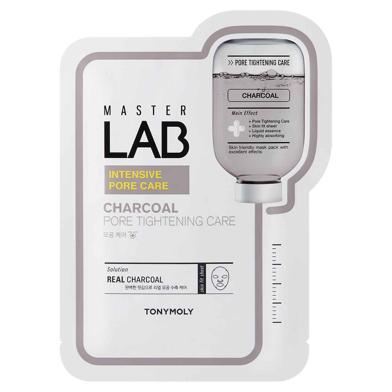 TONYMOLY Master Lab Charcoal lakštinė veido kaukė išsiplėtusioms poroms, 19 g. - Facecare