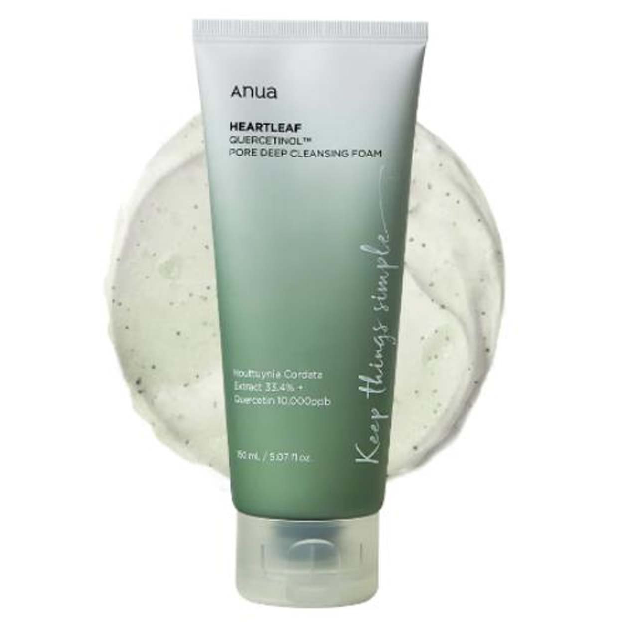 ANUA Heartleaf Quercetinol Pore Deep Cleansing Foam veido prausiklis, 150 ml