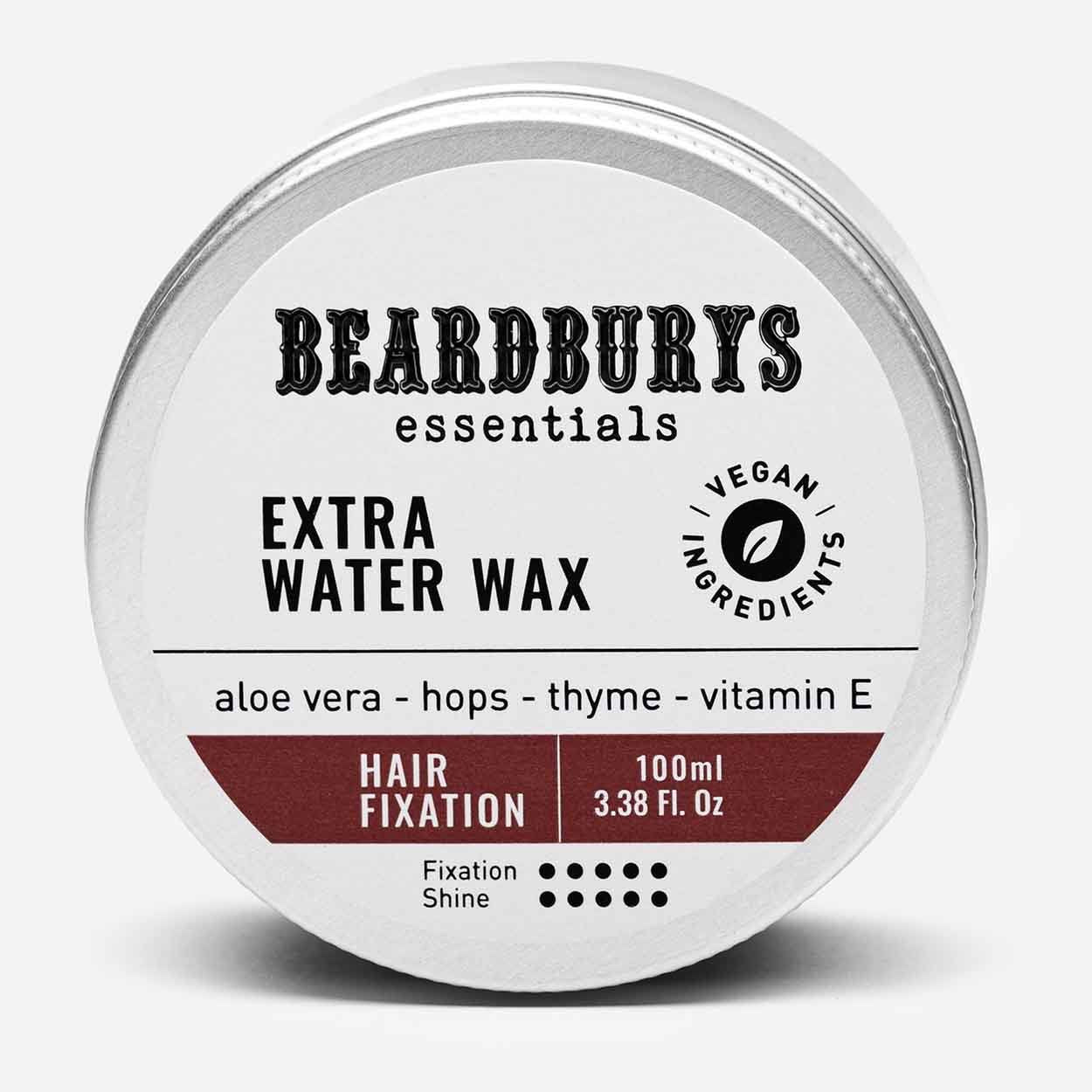 Beardburys Essentials Extra Water Wax Stiprios fikscijos vaškas, 100 ml