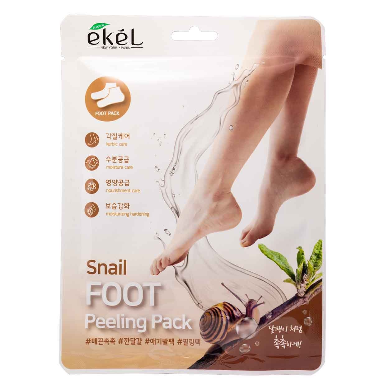 EKEL Snail Foot Peeling Pack pėdų kaukė, 40 g.