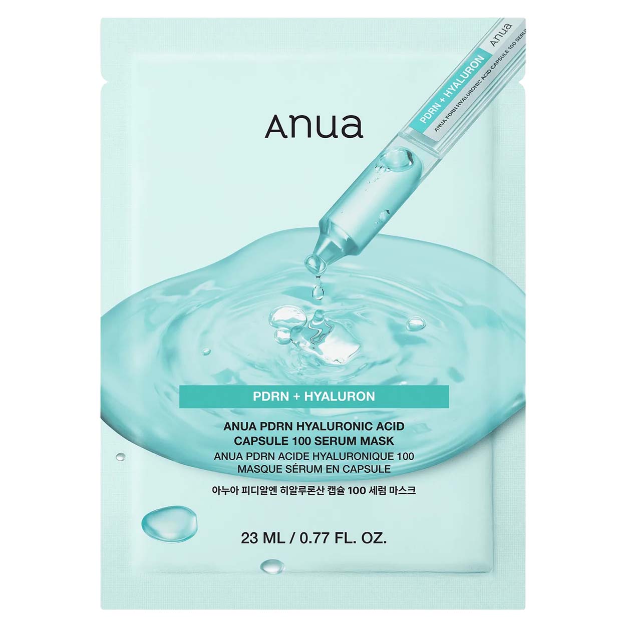 ANUA PDRN Hyaluronic Acid Capsule 100 Serum Mask lakštinė veido kaukė, 23 ml