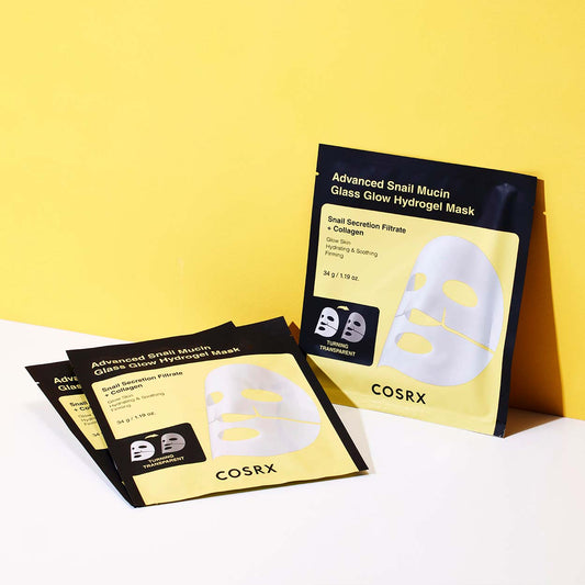 COSRX Advanced Snail Mucin Glass Glow Hydrogel Mask gelinė veido kaukė