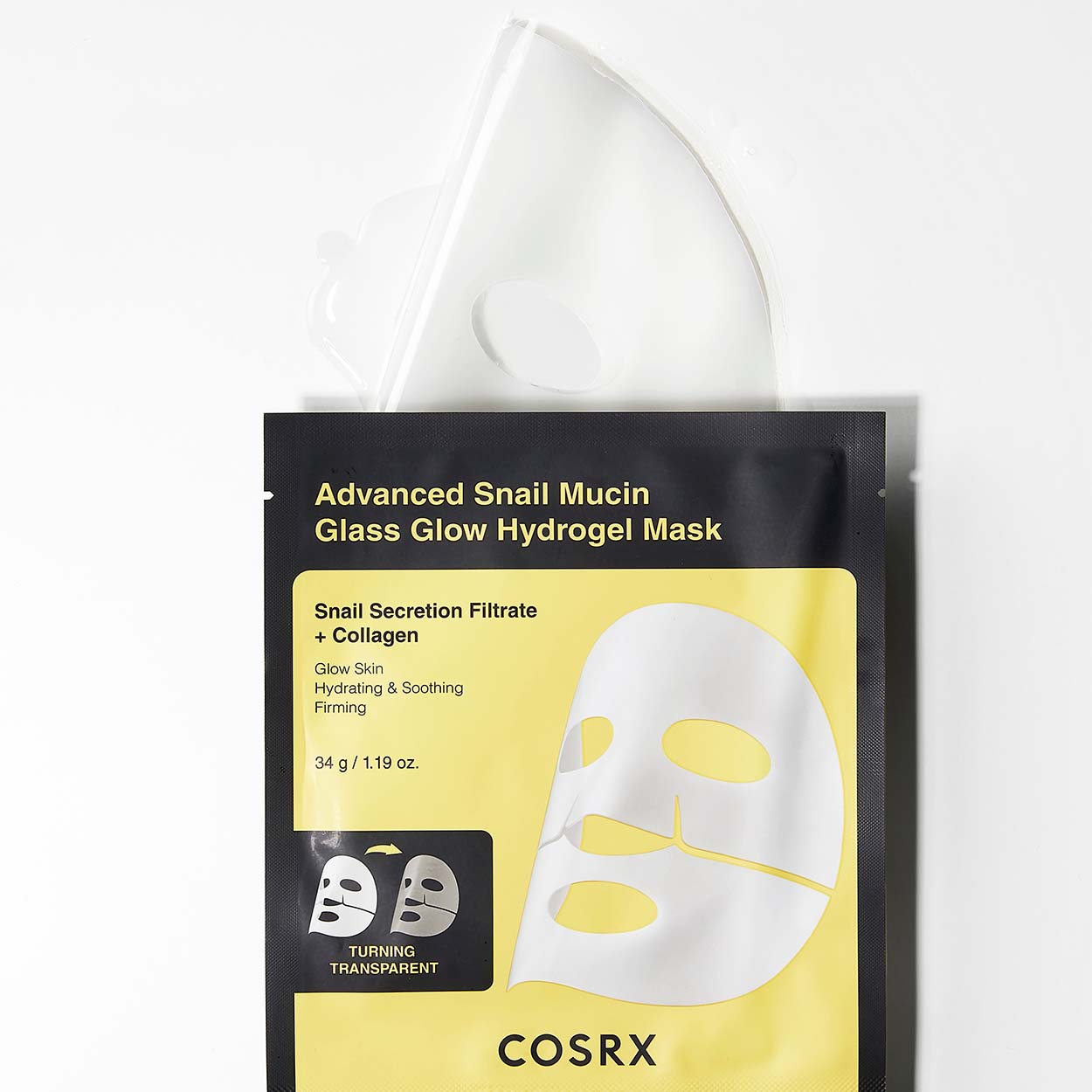 COSRX Advanced Snail Mucin Glass Glow Hydrogel Mask gelinė veido kaukė