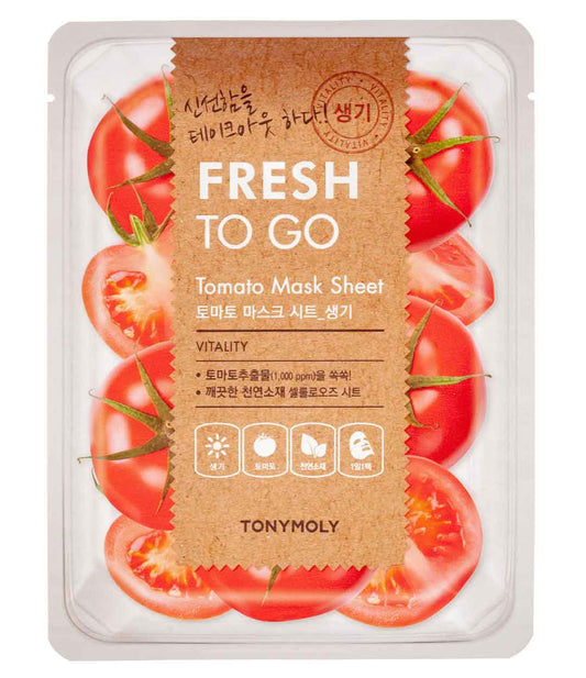 TONYMOLY Fresh To Go Tomato Mask Sheet lakštinė veido kaukė, 20 g.
