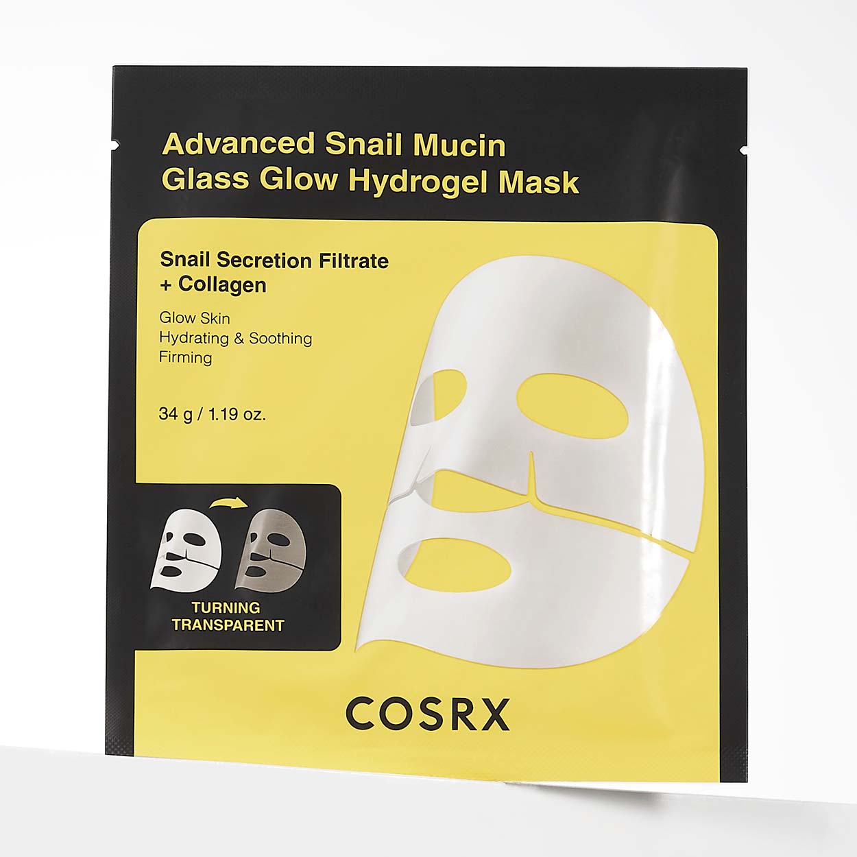 Facecare - COSRX Advanced Snail Mucin Glass Glow Hydrogel Mask gelinė veido kaukė 35 g.