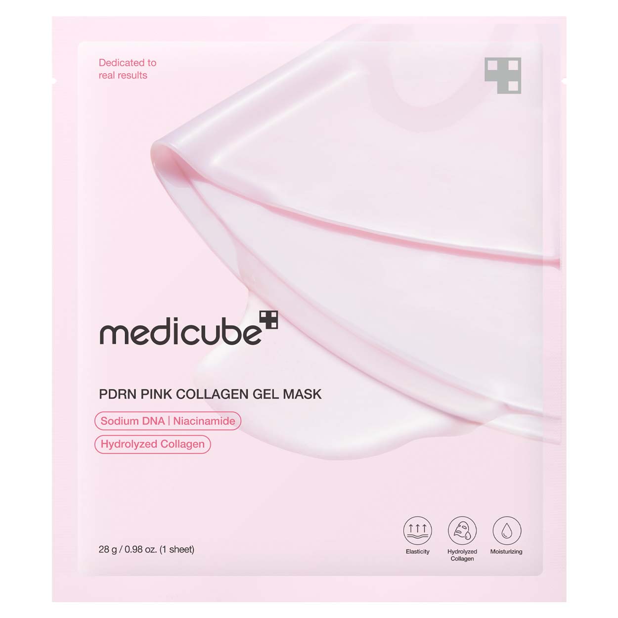 MEDICUBE PDRN Pink Collagen Gel Mask gelinė lakštinė veido kaukė, 28 g.