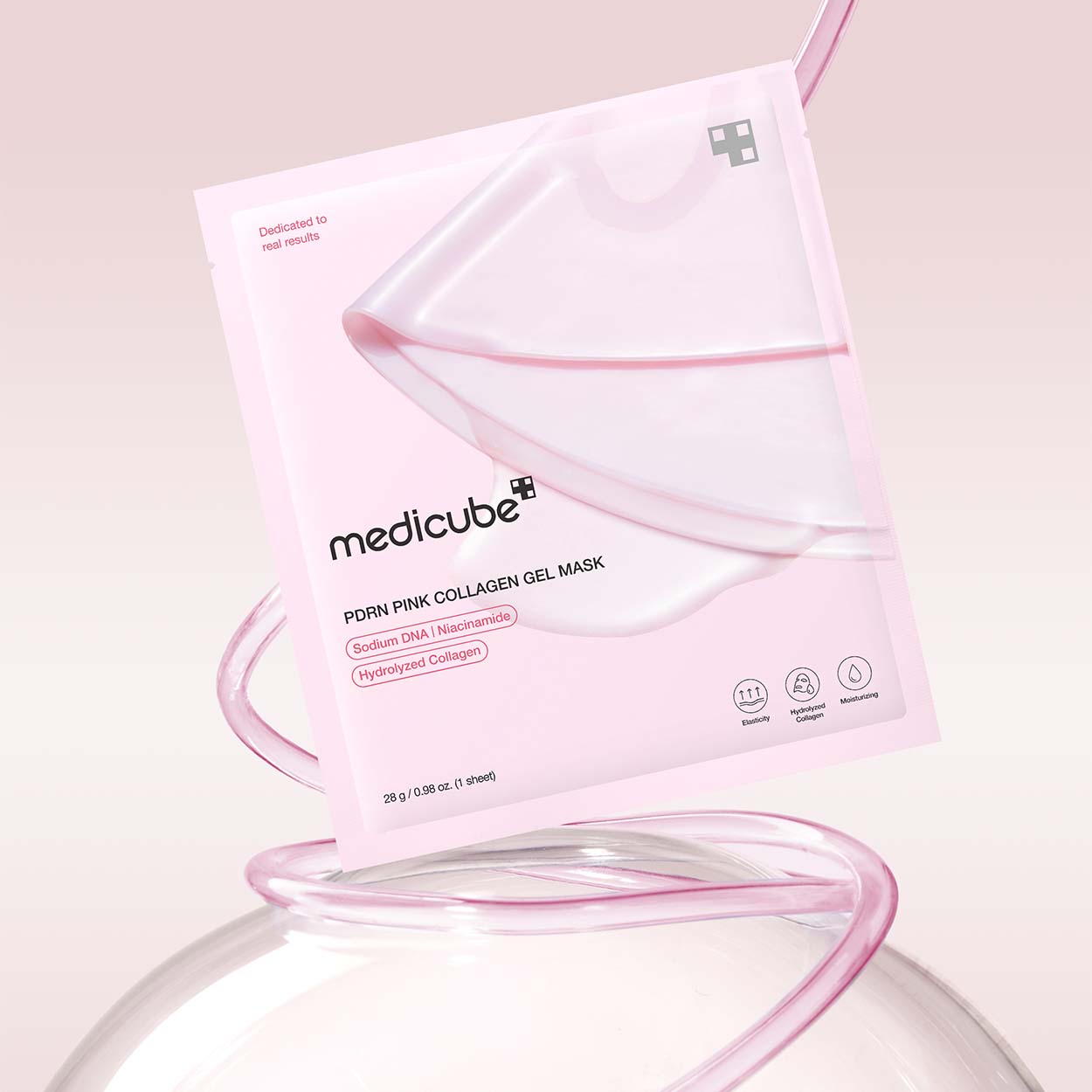 MEDICUBE PDRN Pink Collagen Gel Mask gelinė lakštinė veido kaukė, 28 g.