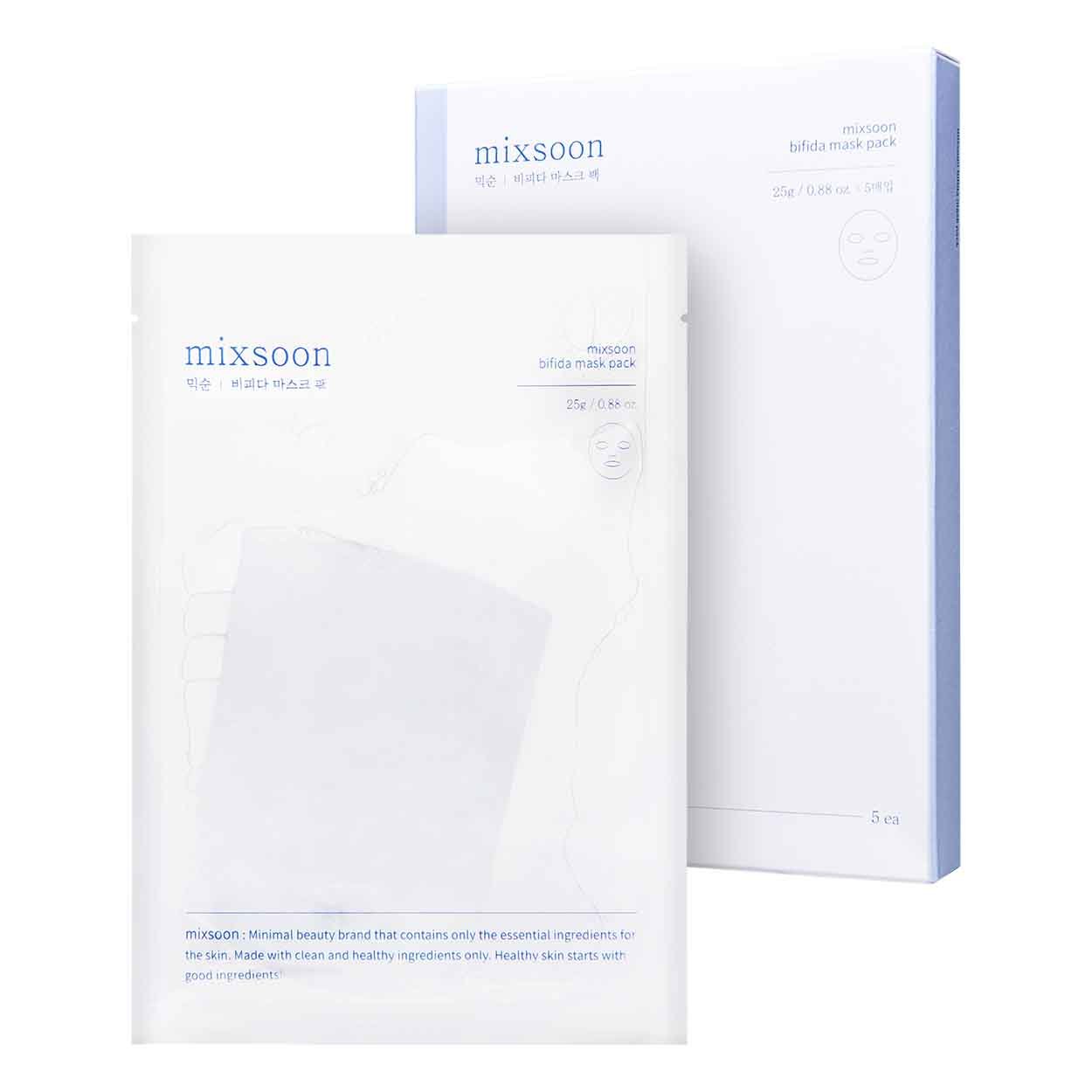 MIXSOON Bifida Mask Pack lakštinių veido kaukių rinkinys, 5 vnt. - Facecare