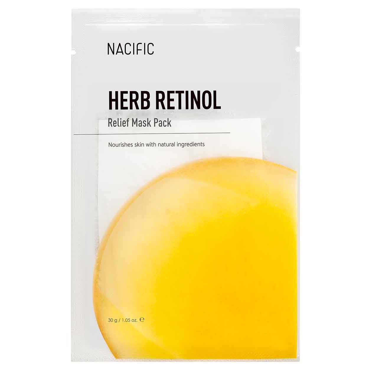 NACIFIC Herb Retinol Relief Mask Pack lakštinė veido kaukė su retinoliu, 30 g.