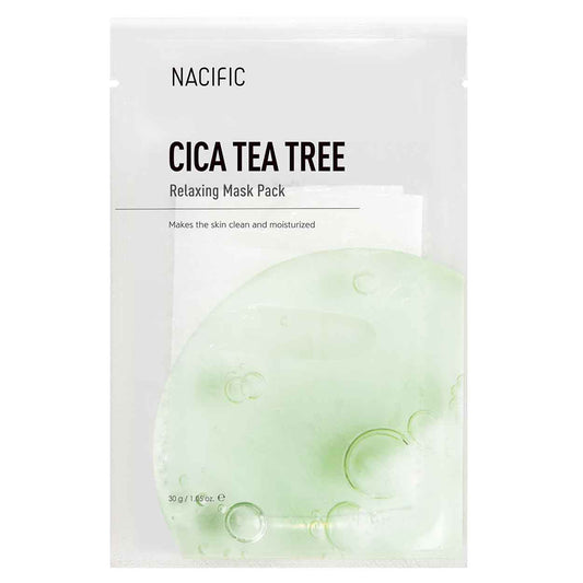 NACIFIC Cica Tea Tree Relaxing Mask atpalaiduojanti lakštinė veido kaukė, 30 g. - Facecare