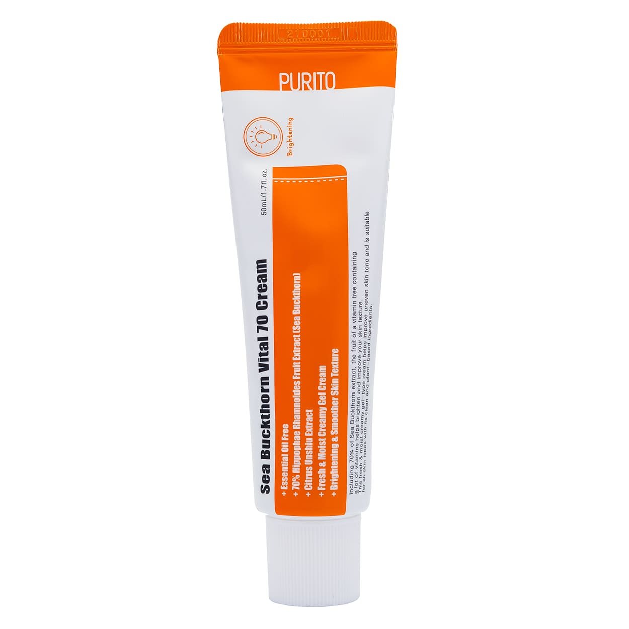 PURITO Sea Buckthorn Vital 70 Cream veido kremas, 50 ml