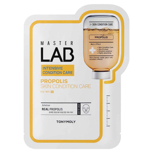 TONYMOLY Master Lab Propolis lakštinė veido kaukė sausai ir susilpnėjusiai odai, 19 g.